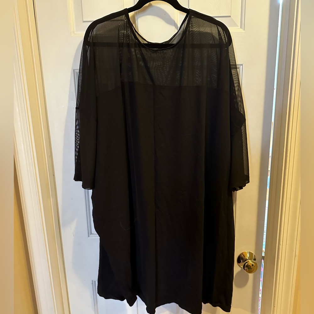 ASOS Black with mesh design t-shirt dress - size 24